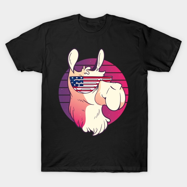 Llamerica funny llama funny alpaca america T-Shirt by JayD World